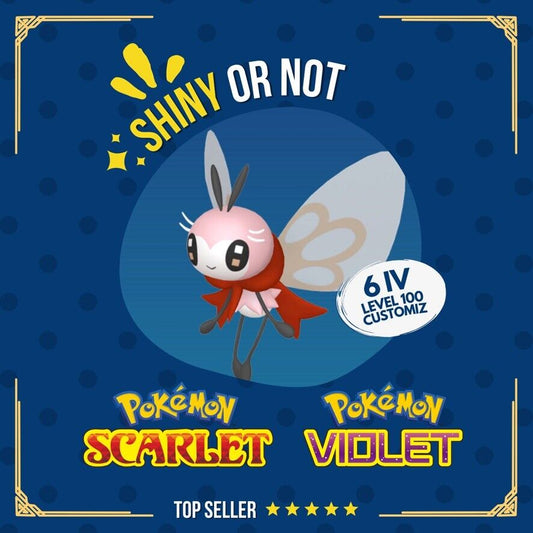 Ribombee Shiny or Non ✨ 6 IV Competitive Customizable Pokémon Scarlet Violet by Shiny Living Dex | Shiny Living Dex