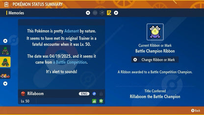 Rillaboom Event Wei Chyr 2025 250419 Asia Untouched IV Pokémon Scarlet Violet