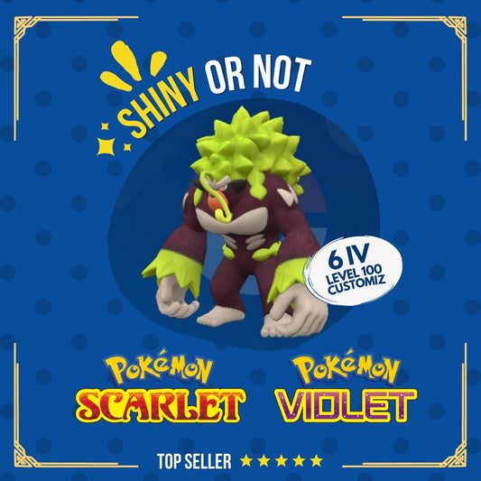 Rillaboom Shiny or Non ✨ 6 IV Competitive Customizable Pokémon Scarlet Violet by Shiny Living Dex | Shiny Living Dex