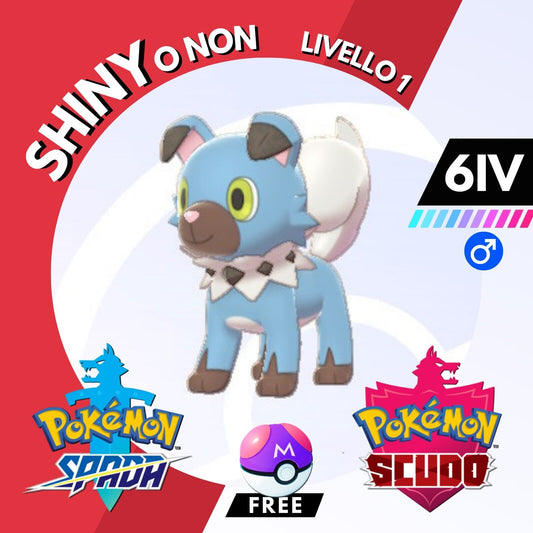 Rockruff Shiny o Non 6 IV e Master Ball Legit Pokemon Spada Scudo Sword Shield