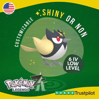 Rookidee Shiny or Non ✨ 6 IV Pokémon Legends Z-A Competitive Customizable ZA Z A