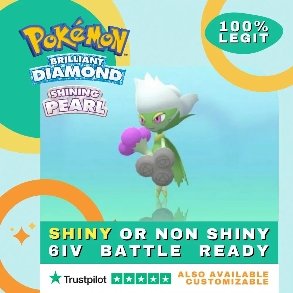 Roserade Shiny ✨ or Non Shiny Pokémon Brilliant Diamond Shining Pearl Battle Ready 6 IV Competitive 100% Legit Level 100 Customizable Custom OT by Shiny Living Dex | Shiny Living Dex