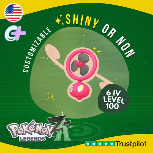 Rotom Fan Form Shiny or Non ✨6 IV Pokémon Legends Z-A Customizable ZA Z A