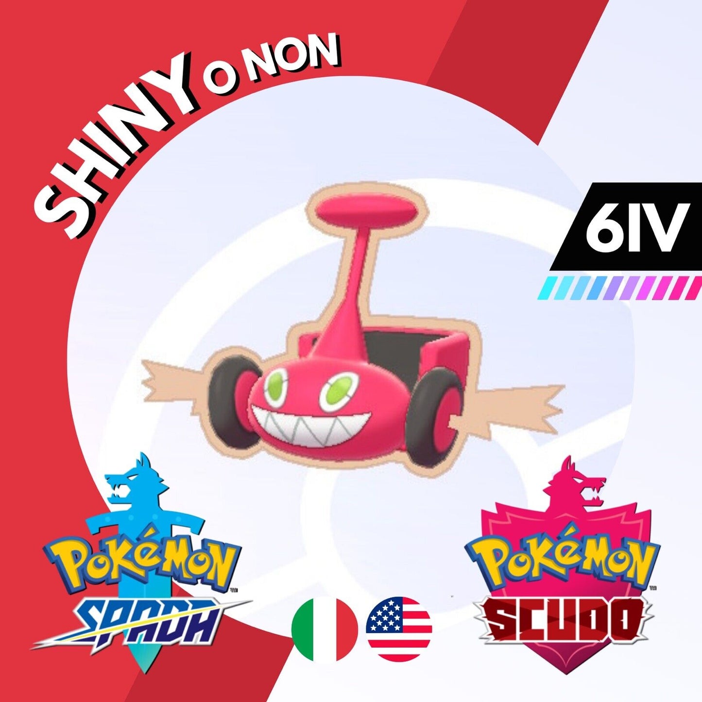 Rotom Mow Erba Taglio Shiny Non IV Competitivo Pokemon Spada Scudo Sword Shield