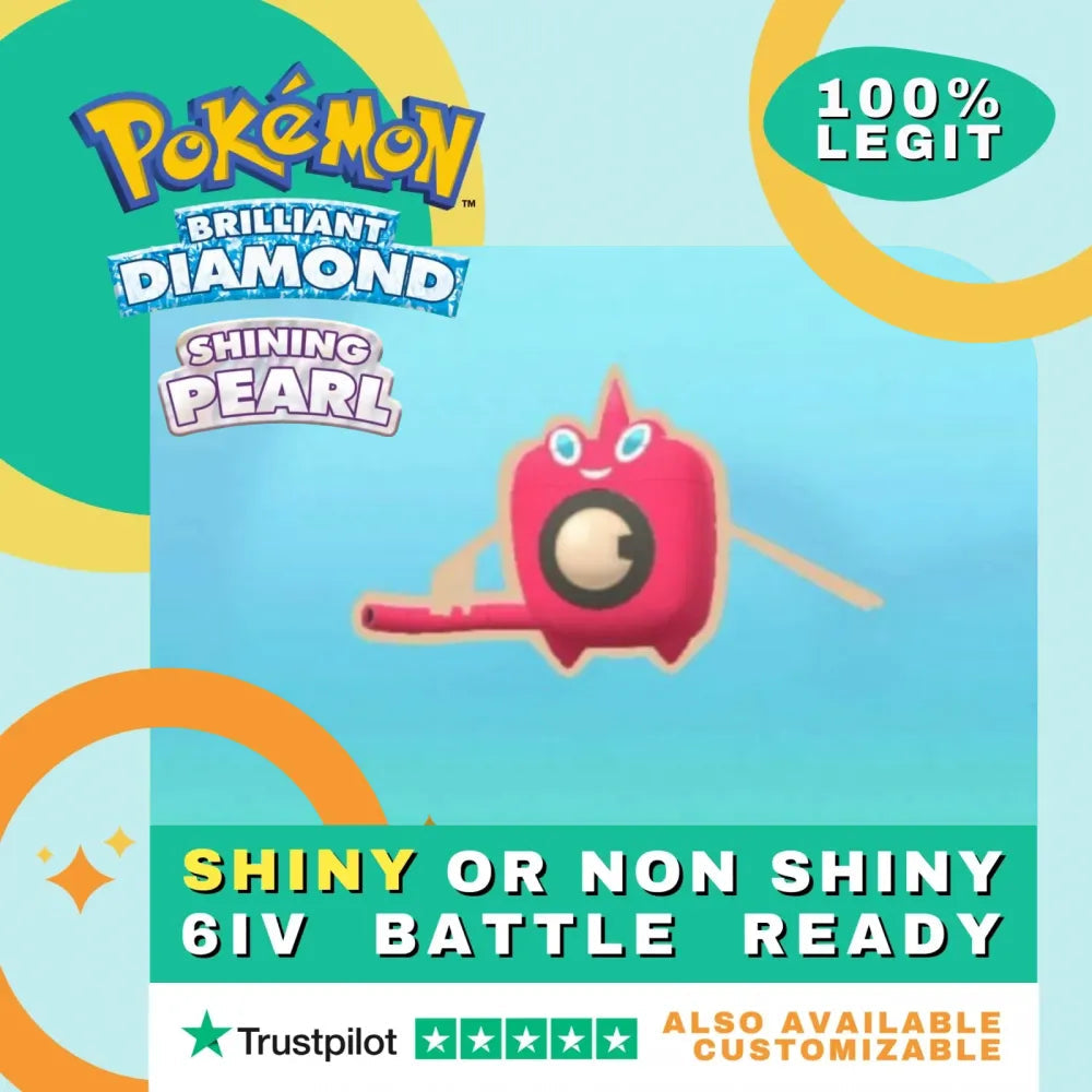 Rotom Shiny ✨ or Non Shiny Pokémon Brilliant Diamond Shining Pearl Battle Ready 6 IV Competitive 100% Legit Level 100 Customizable Custom OT by Shiny Living Dex | Shiny Living Dex