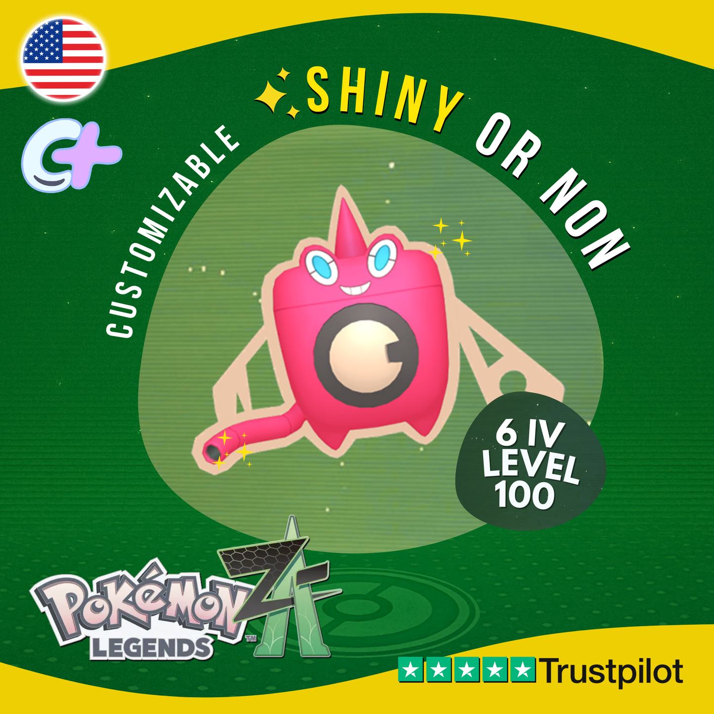 Rotom Wash Form Shiny or Non ✨6 IV Pokémon Legends Z-A Customizable ZA Z A