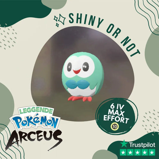 Rowlet Shiny ✨ Legends Pokémon Arceus 6 Iv Max Effort Custom Ot Level Gender