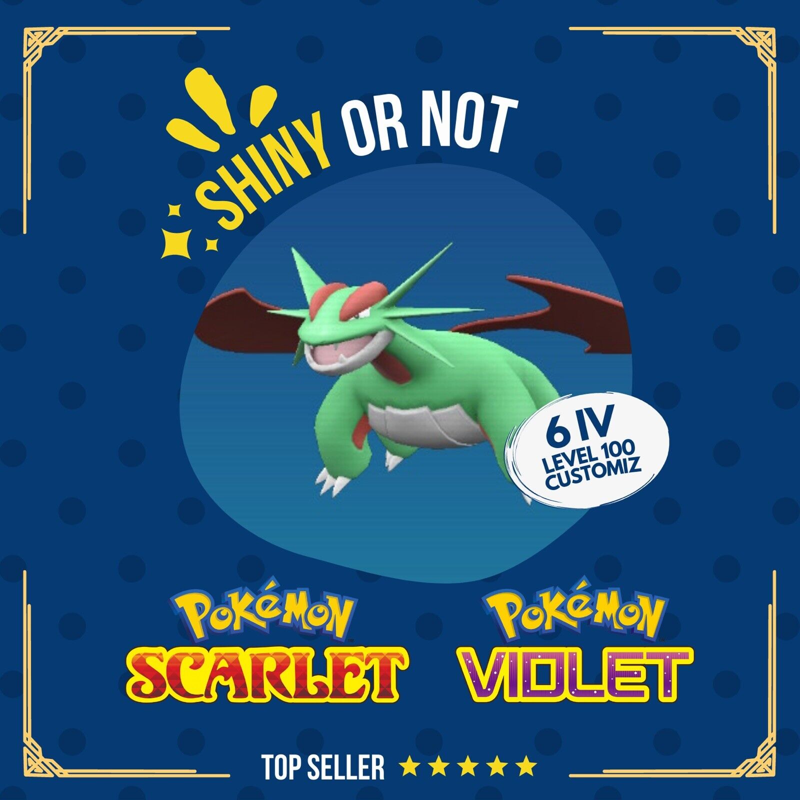 Salamance Shiny or Non ✨ 6 IV Competitive Customizable Pokémon Scarlet Violet by Shiny Living Dex | Shiny Living Dex