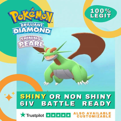 Salamance Shiny ✨ or Non Shiny Pokémon Brilliant Diamond Shining Pearl Battle Ready 6 IV Competitive 100% Legit Level 100 Customizable Custom OT by Shiny Living Dex | Shiny Living Dex