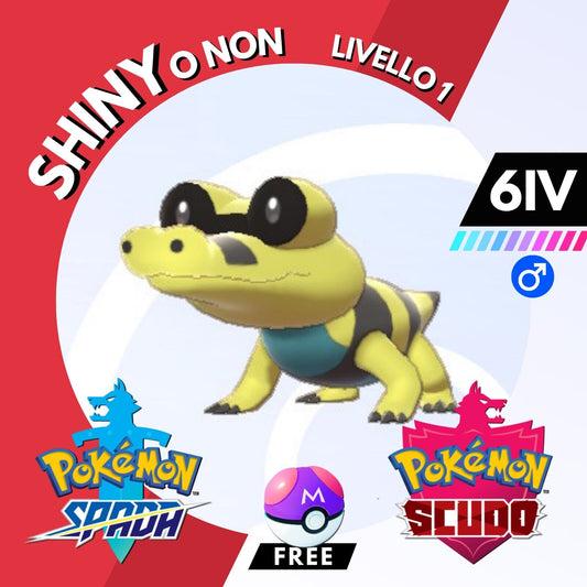 Sandile Shiny o Non 6 IV e Master Ball Legit Pokemon Spada Scudo Sword Shield