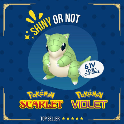 Sandshrew Shiny or Non ✨ 6 IV Customizable Nature Level Pokémon Scarlet Violet by Shiny Living Dex | Shiny Living Dex