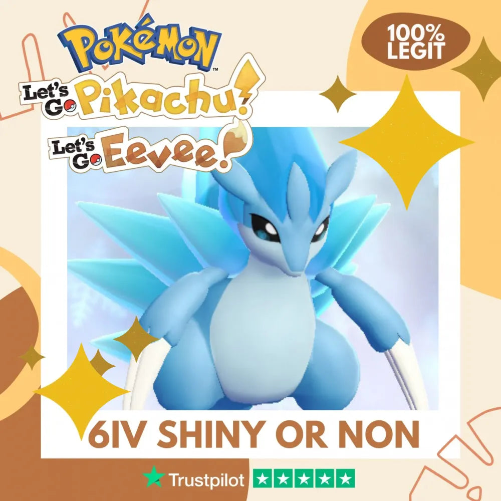 Sandslash Alolan Shiny ✨ or Non Shiny Pokémon Let's Go Pikachu Eevee Level 100 Competitive Battle Ready 6 IV 100% Legit Legal Customizable Custom OT by Shiny Living Dex | Shiny Living Dex