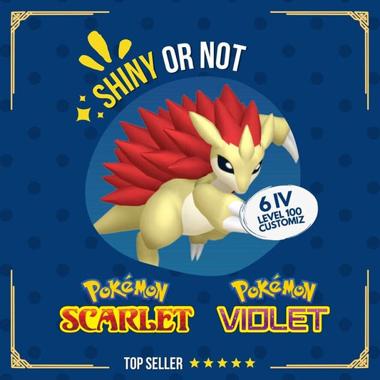 Sandslash Shiny or Non ✨ 6 IV Competitive Customizable Pokémon Scarlet Violet by Shiny Living Dex | Shiny Living Dex