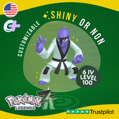 Sawk Shiny or Non ✨6 IV Pokémon Legends Z-A Competitive Customizable ZA Z A