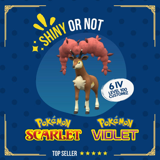 Sawsbuck Shiny or Non ✨ 6 IV Competitive Customizable Pokémon Scarlet Violet by Shiny Living Dex | Shiny Living Dex