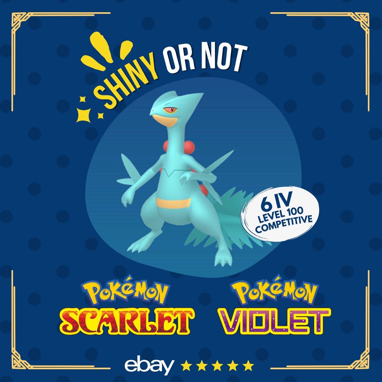 Sceptile Shiny or Non ✨ 6 IV Competitive Customizable Pokémon Scarlet Violet by Shiny Living Dex | Shiny Living Dex