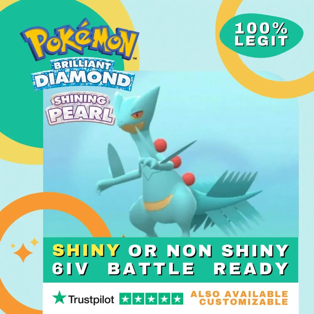 Sceptile  Shiny ✨ or Non Shiny Pokémon Brilliant Diamond Shining Pearl Battle Ready 6 IV Competitive 100%  Legit Level 100 Customizable Custom OT