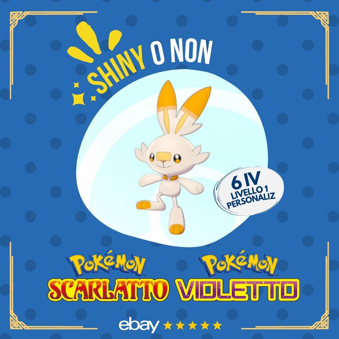 Scorbunny Shiny o Non ✨ 6 IV Customizable Nature Level OT Pokémon Scarlet Violet by Shiny Living Dex | Shiny Living Dex