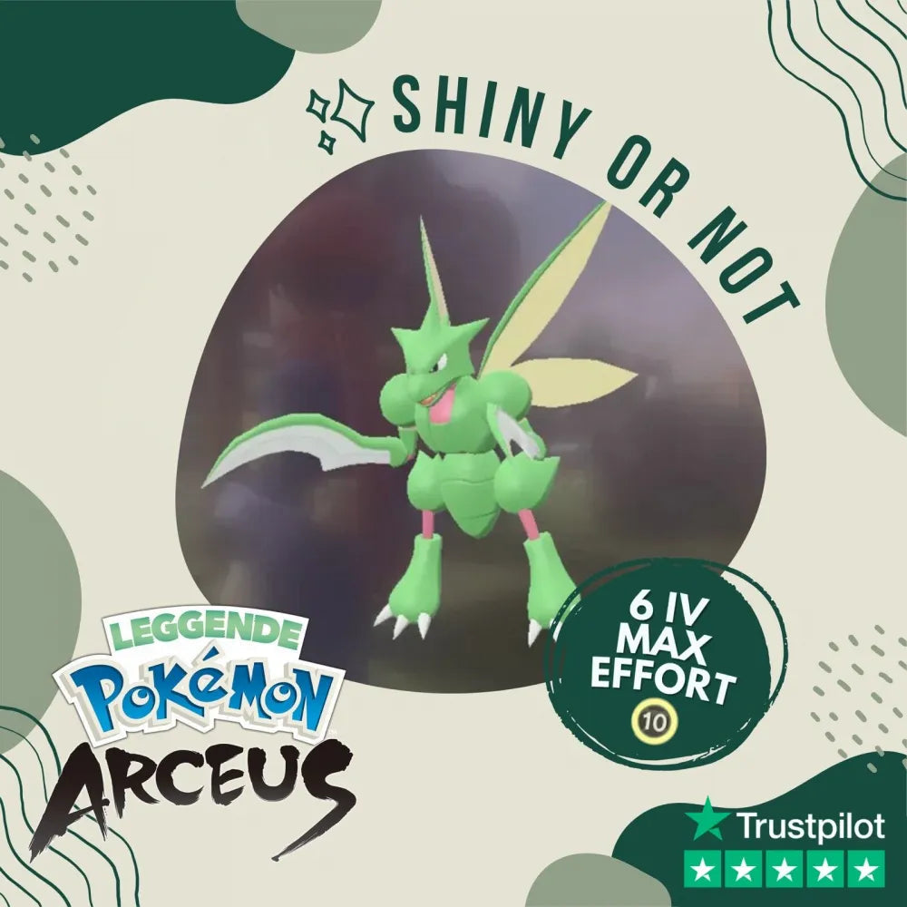 Scyther Shiny ✨ Legends Pokémon Arceus 6 Iv Max Effort Custom Ot Level Gender