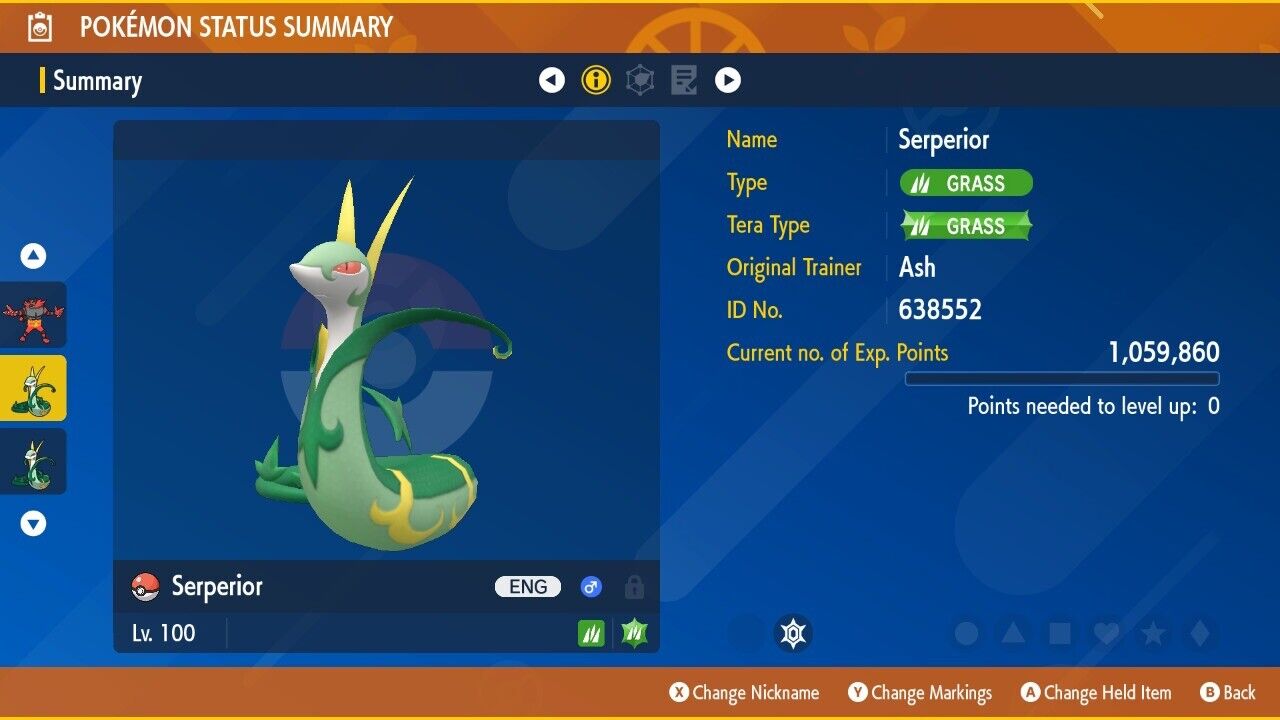 Serperior Unrivaled Tera Raid Event Mightiest Grass 6 IV Pokémon Scarlet Violet
