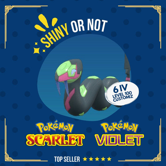 Seviper Shiny or Non ✨ 6 IV Competitive Customizable Pokémon Scarlet Violet by Shiny Living Dex | Shiny Living Dex