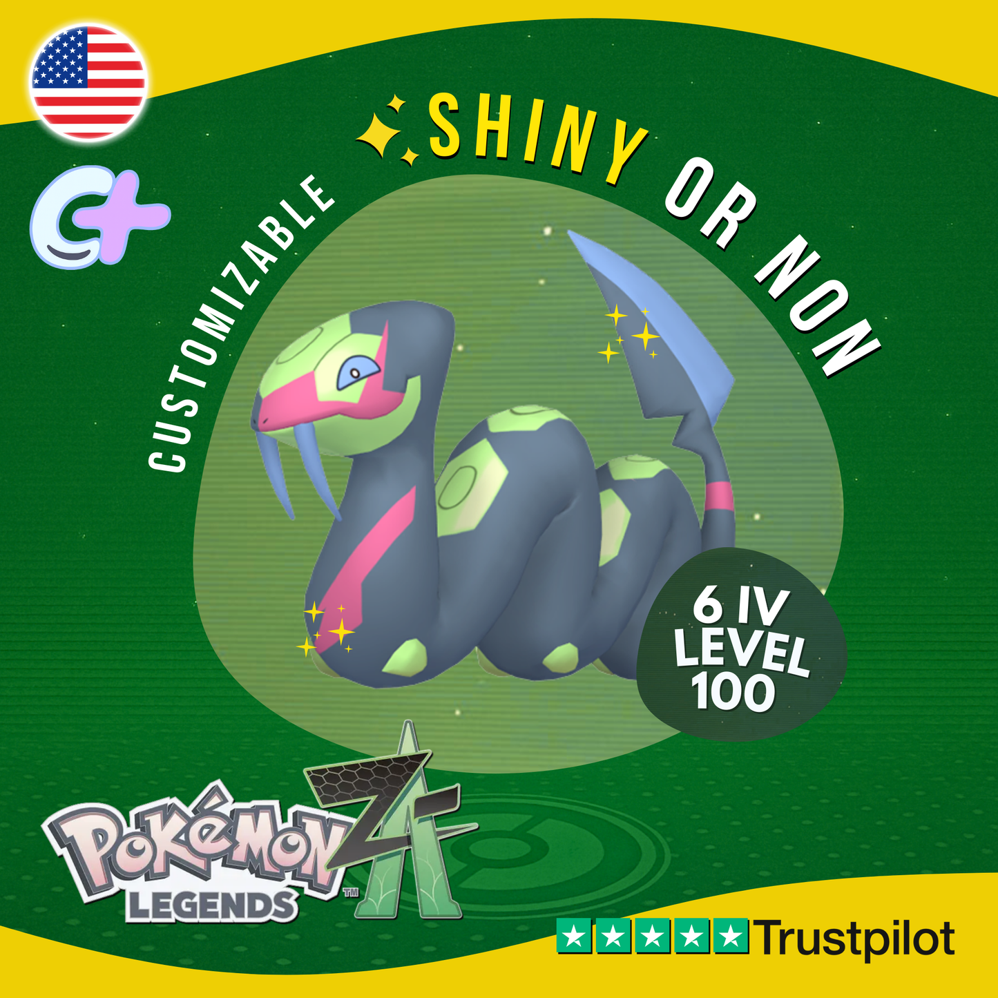 Seviper Shiny or Non ✨6 IV Pokémon Legends Z-A Competitive Customizable ZA Z A