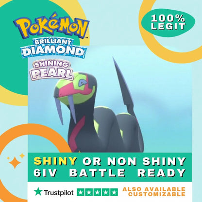 Seviper  Shiny ✨ or Non Shiny Pokémon Brilliant Diamond Shining Pearl Battle Ready 6 IV Competitive 100%  Legit Level 100 Customizable Custom OT
