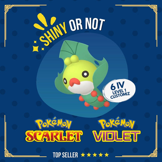 Sewaddle Shiny or Non ✨ 6 IV Customizable Nature Level OT Pokémon Scarlet Violet by Shiny Living Dex | Shiny Living Dex