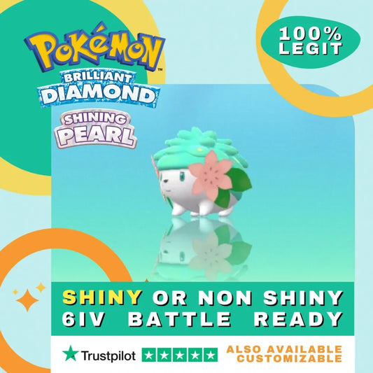 Shaymin Shiny ✨ or Non Shiny Pokémon Brilliant Diamond Shining Pearl Battle Ready 6 IV Competitive 100%  Legit Level 100 Customizable Custom OT