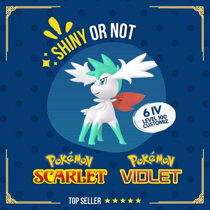 Shaymin Sky Shiny or Non ✨ 6 IV Competitive Customizable Pokémon Scarlet Violet by Shiny Living Dex | Shiny Living Dex