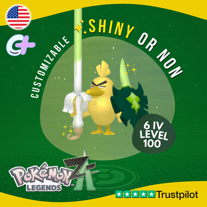 Sirfetch'd Shiny or Non ✨6IV Pokémon Legends Z-A Competitive Customizable ZA Z A