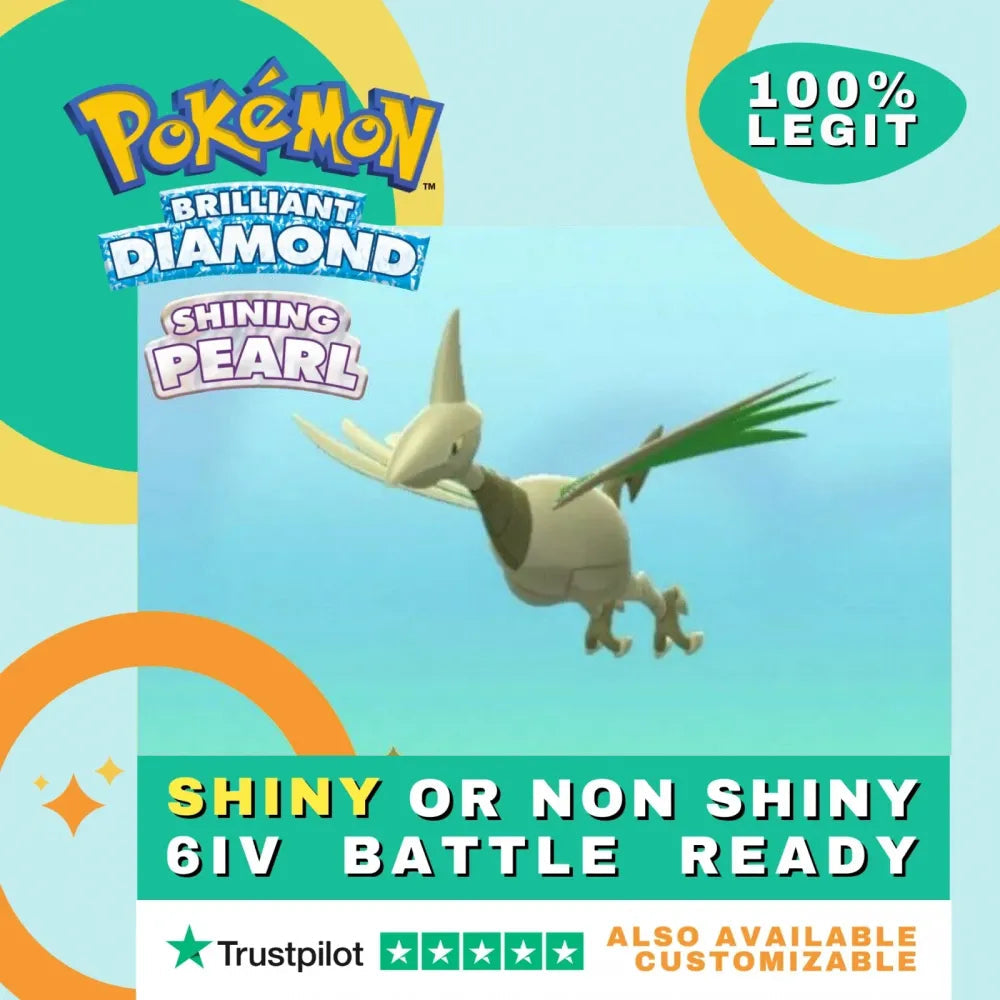 Skarmory Shiny ✨ or Non Shiny Pokémon Brilliant Diamond Shining Pearl Battle Ready 6 IV Competitive 100% Legit Level 100 Customizable Custom OT by Shiny Living Dex | Shiny Living Dex