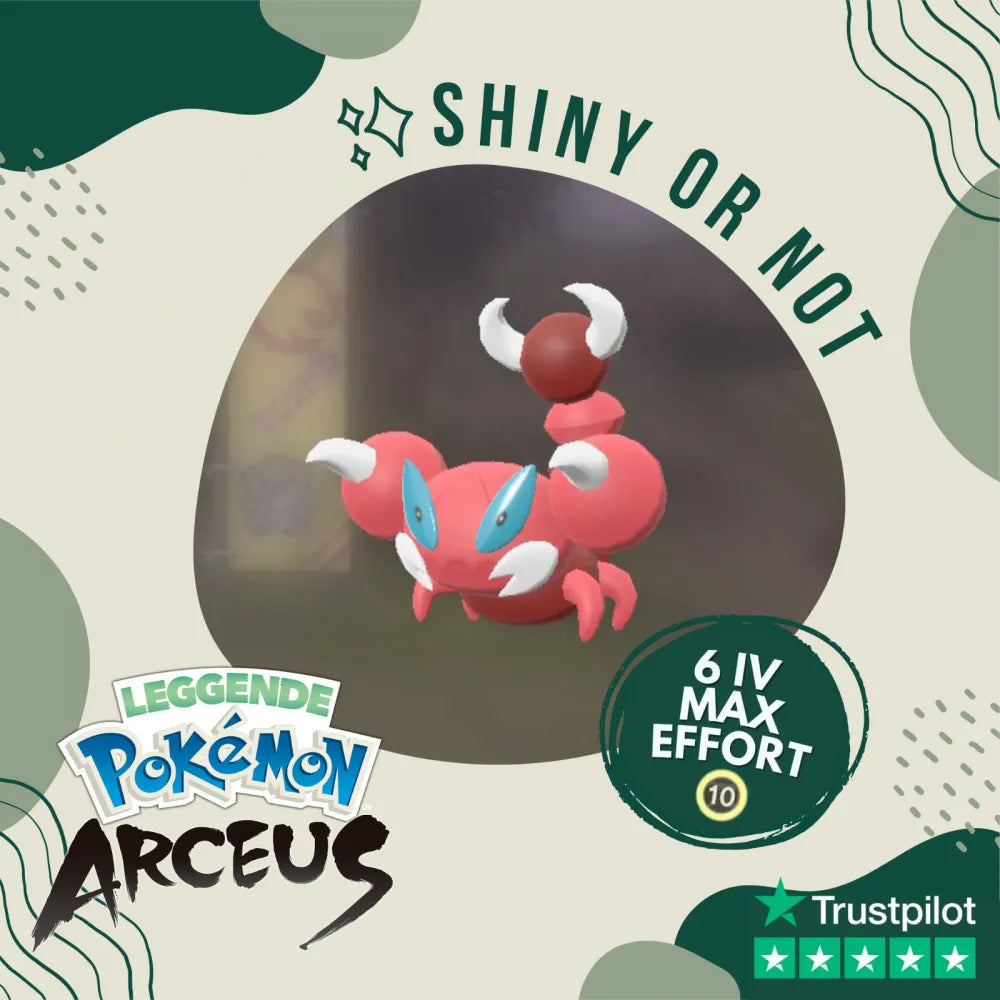 Skorupi Shiny ✨ Legends Pokémon Arceus 6 Iv Max Effort Custom Ot Level Gender