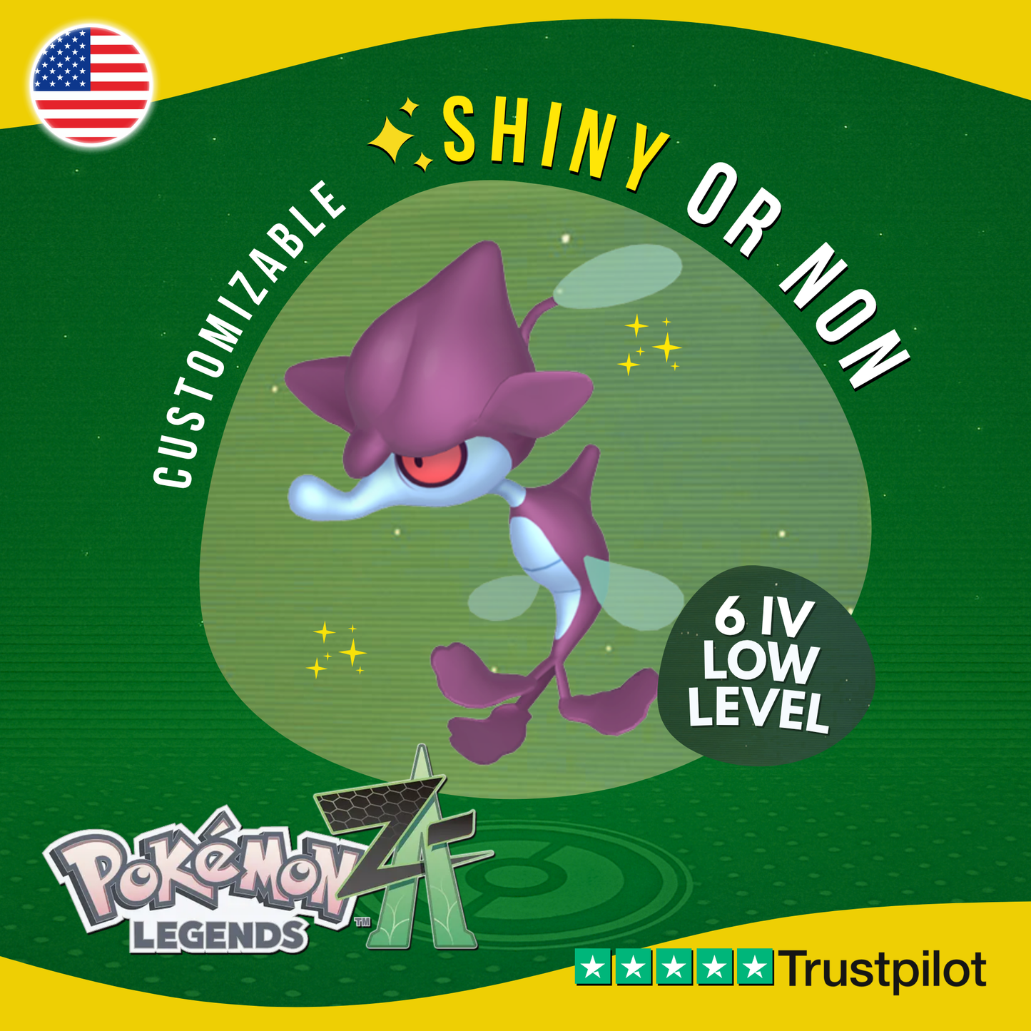 Skrelp Shiny or Non ✨ 6 IV Pokémon Legends Z-A Competitive Customizable ZA Z A