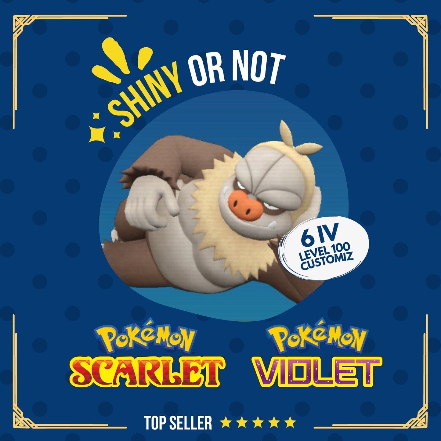 Slaking Shiny or Non ✨ 6 IV Competitive Customizable Pokémon Scarlet Violet by Shiny Living Dex | Shiny Living Dex