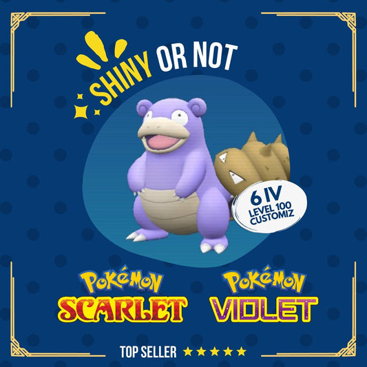 Slowbro Shiny or Non ✨ 6 IV Competitive Customizable Pokémon Scarlet Violet 🟠🟣 by Shiny Living Dex | Shiny Living Dex