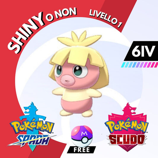 Smoochum Shiny o Non 6 IV e Master Ball Legit Pokemon Spada Scudo Sword Shield