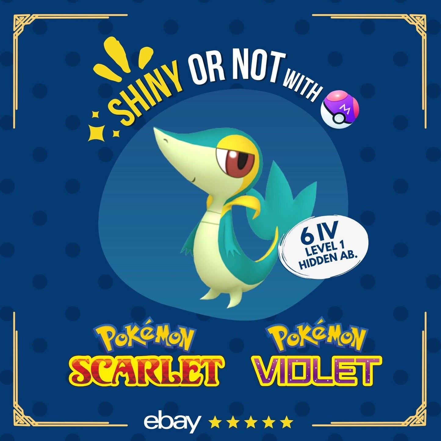 Snivy Shiny or Non ✨ 6 IV Customizable Nature Level OT Pokémon Scarlet Violet by Shiny Living Dex | Shiny Living Dex