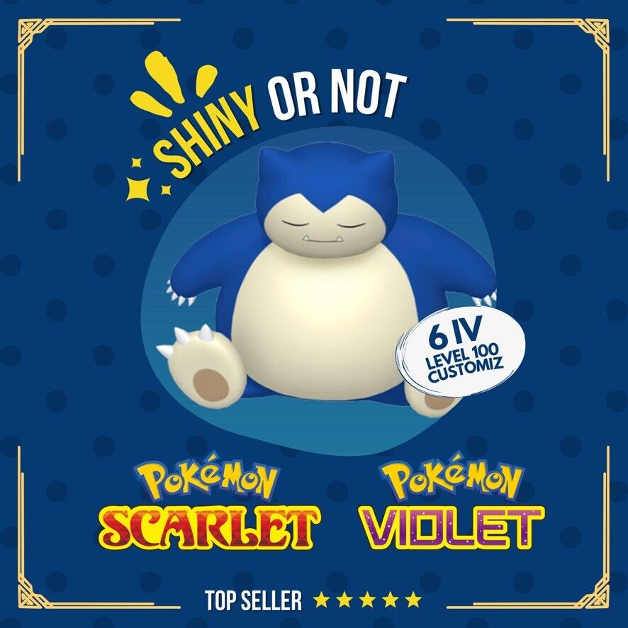 Snorlax Shiny or Non ✨ 6 IV Competitive Customizable Pokémon Scarlet Violet by Shiny Living Dex | Shiny Living Dex