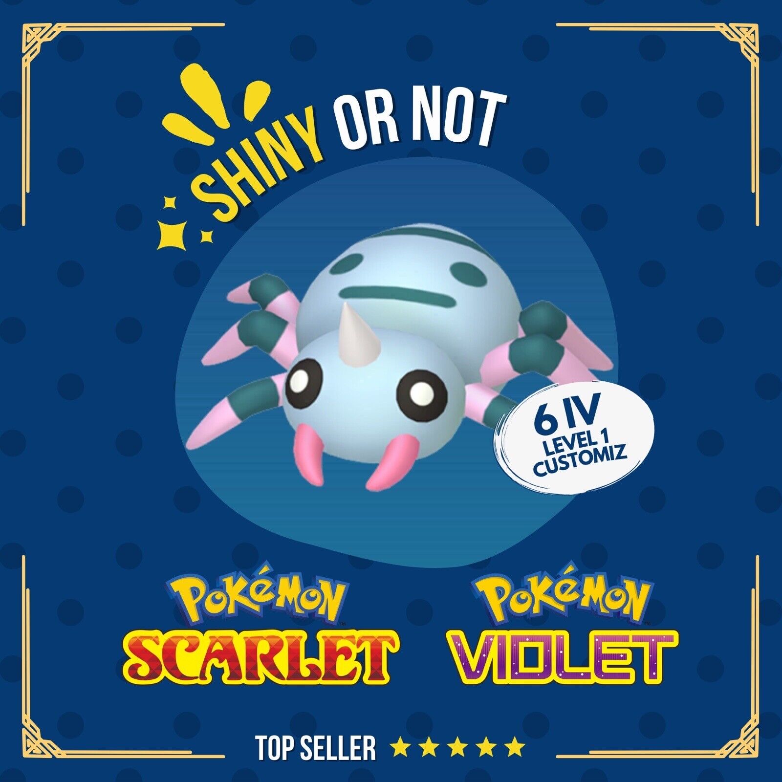 Spinarak Shiny or Non ✨ 6 IV Customizable Nature Level OT Pokémon Scarlet Violet by Shiny Living Dex | Shiny Living Dex