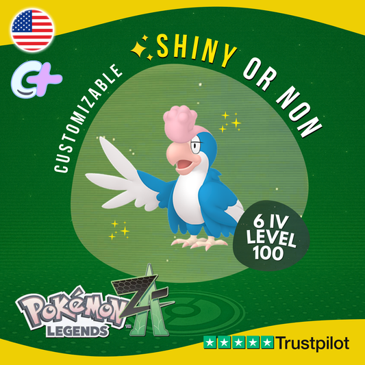 Squawkabilly Blue Shiny or Non ✨6 IV Pokémon Legends Z-A Customizable ZA Z A