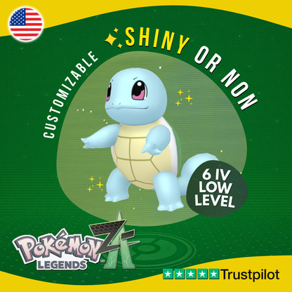Squirtle Shiny or Non ✨ 6 IV Pokémon Legends Z-A Competitive Customizable ZA Z A