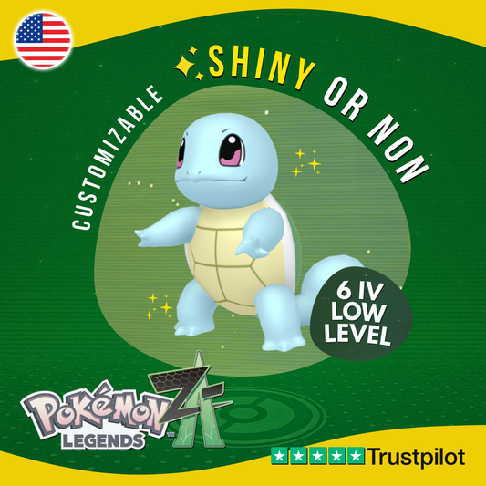 Squirtle Shiny or Non ✨ 6 IV Pokémon Legends Z-A Competitive Customizable ZA Z A