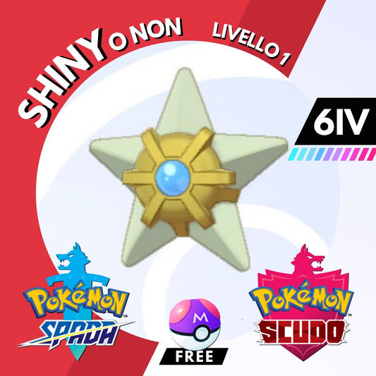 Staryu Shiny o Non 6 IV e Master Ball Legit Pokemon Spada Scudo Sword Shield