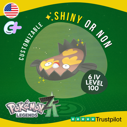 Stunfisk Galar Shiny or Non ✨6 IV Pokémon Legends Z-A Legit Customizable ZA Z A