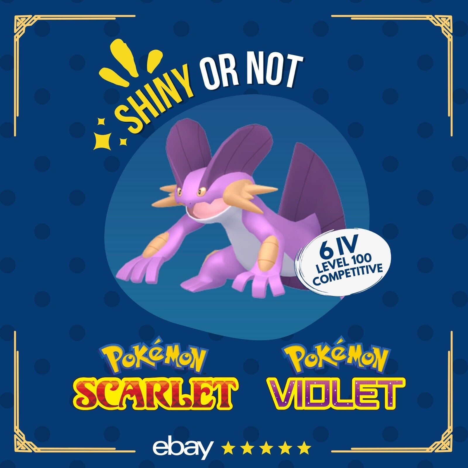 Swampert Shiny or Non ✨ 6 IV Competitive Customizable Pokémon Scarlet Violet by Shiny Living Dex | Shiny Living Dex