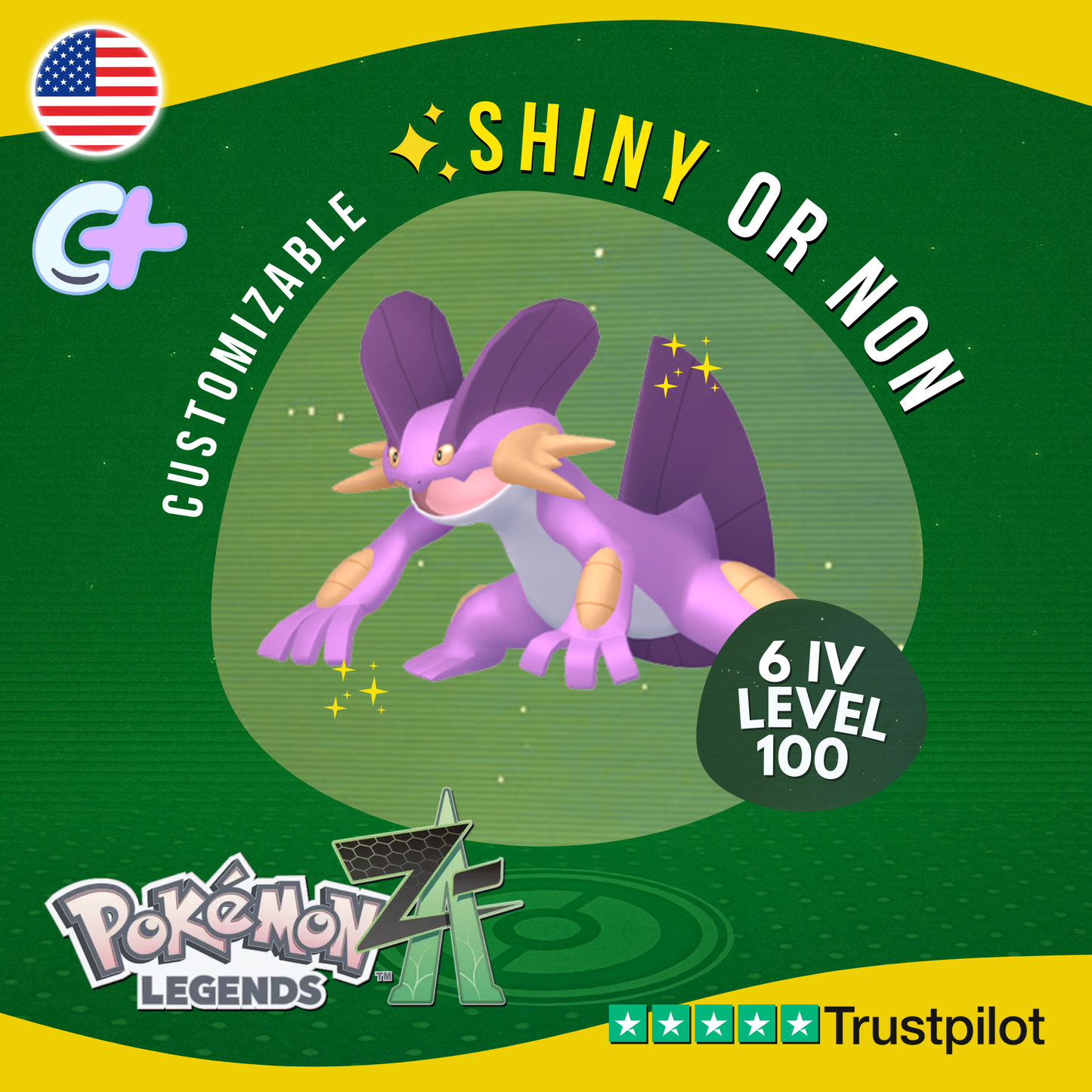 Swampert Shiny or Non ✨6 IV Pokémon Legends Z-A Competitive Customizable ZA Z A
