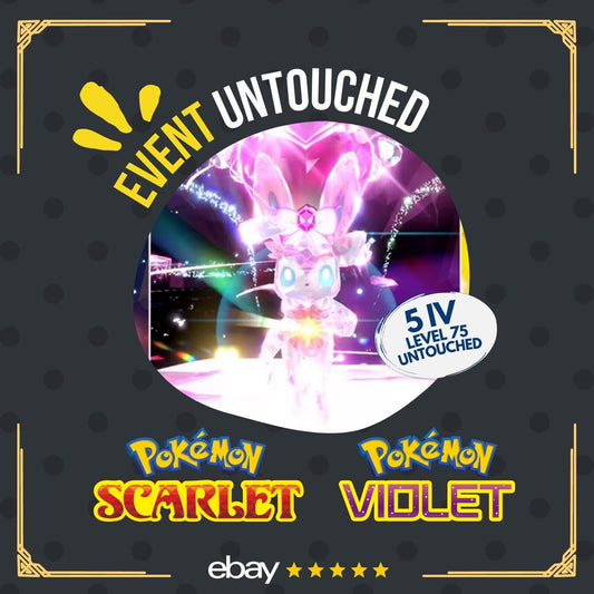 Sylveon 5 Star Tera Raid Event February 2023 Untouched Pokémon Scarlet Violet Non Shiny Lv. 75 by Shiny Living Dex | Shiny Living Dex