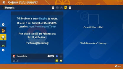 Tarountula Shiny Event Mass Outbreaks 2025 Untouched IV Pokémon Scarlet Violet