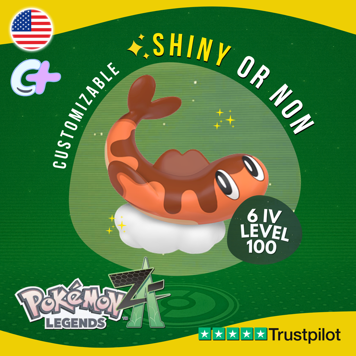 Tatsugiri Curly Shiny or Non ✨ 6 IV Pokémon Legends Z-A Customizable ZA Z A